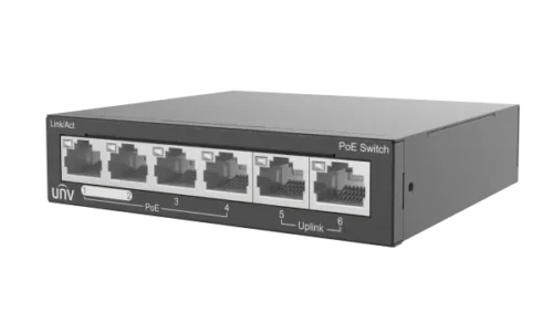 Switch PoE UNV NSW2020-6T-POE-S-IN - 6 Ports RJ45 - 4 Ports PoE - 10/100 Mbps