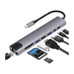 Hub USB-C BLISBOND DS03 - 8 Ports - 4K 30Hz - RJ45 - Gris