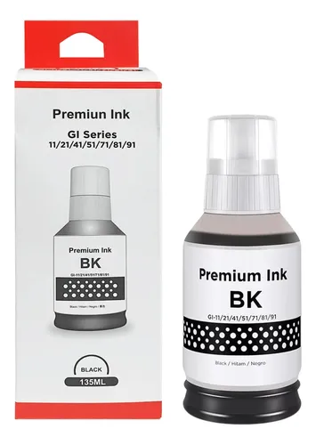 Bouteille d'encre CANON GI-Series Compatible - Noir - 135 ml