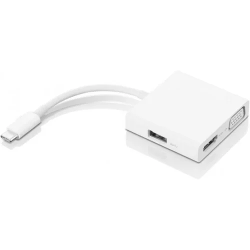 Hub Lenovo USB-C 3-en-1 - HDMI + VGA + USB 3.0 - Blanc