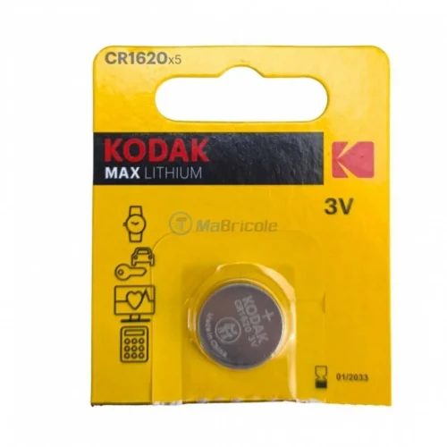 Pile Bouton KODAK Max Lithium CR1620 - 3V - 70 mAh