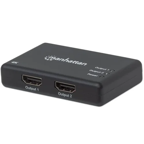 Splitter HDMI MANHATTAN 1 Entrée vers 2 Sorties 4K 30Hz avec Alimentation Noir