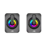 Haut-Parleurs BARACUDA Seashell Filaires 3,5 mm avec Éclairage LED - Noir
