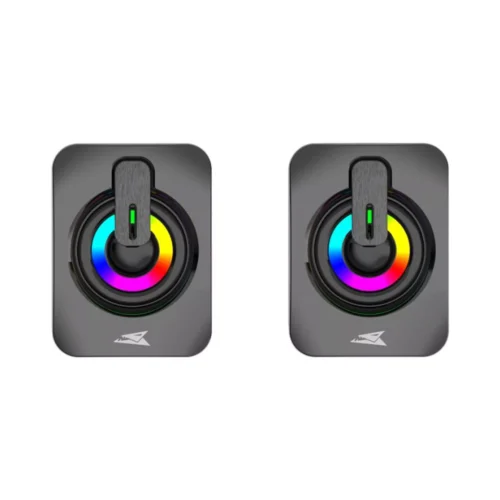Haut-Parleurs BARACUDA Seashell Filaires 3,5 mm avec Éclairage LED - Noir
