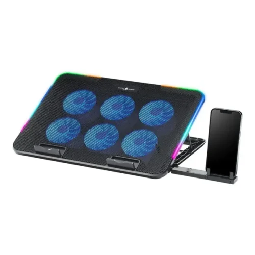 Refroidisseur PC Portable WHITE SHARK ICE BLADE GCP-96 - 15,6" - 6 Ventilateurs RGB - Noir