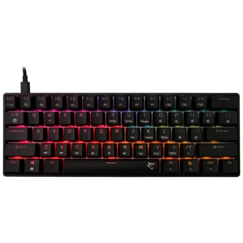 Clavier Gamer Mécanique WHITE SHARK SHINOBI 2 - 60% RGB - Red Switch - QWERTY - Noir