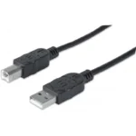 Câble Imprimante MANHATTAN USB 2.0 - Hi-Speed - Type A vers Type B - 3 m - Noir