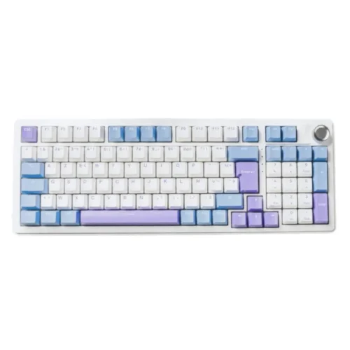 Clavier Gamer Mécanique THE G-LAB KEYZ ELITE 400 Sans Fil 96% RGB - Blanc et Bleu
