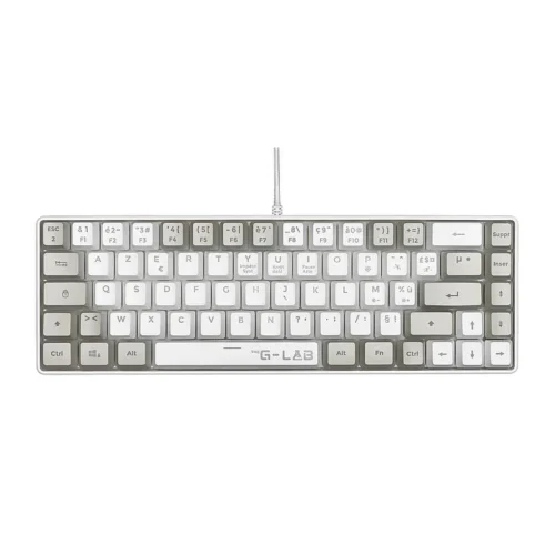Clavier Gamer Semi-Mécanique THE G-LAB KEYZ HYDROGEN Filaire RGB AZERTY - Blanc