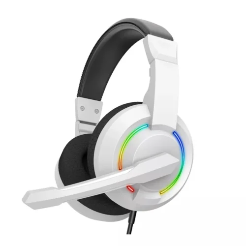 Micro-Casque Gamer Filaire BARACUDA HYDRA - Jack 3,5 mm avec LED RGB - Blanc