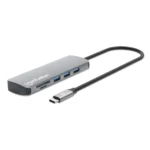 Convertisseur USB-C MANHATTAN 9-en-1 avec HDMI 4K 60 Hz, Ethernet Gigabit et Power Delivery 100 W