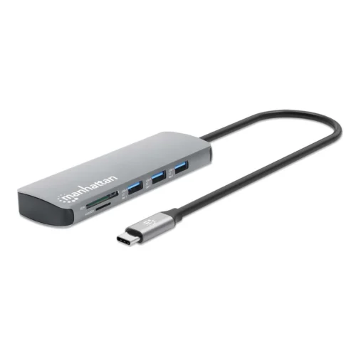 Convertisseur USB-C MANHATTAN 9-en-1 avec HDMI 4K 60 Hz, Ethernet Gigabit et Power Delivery 100 W